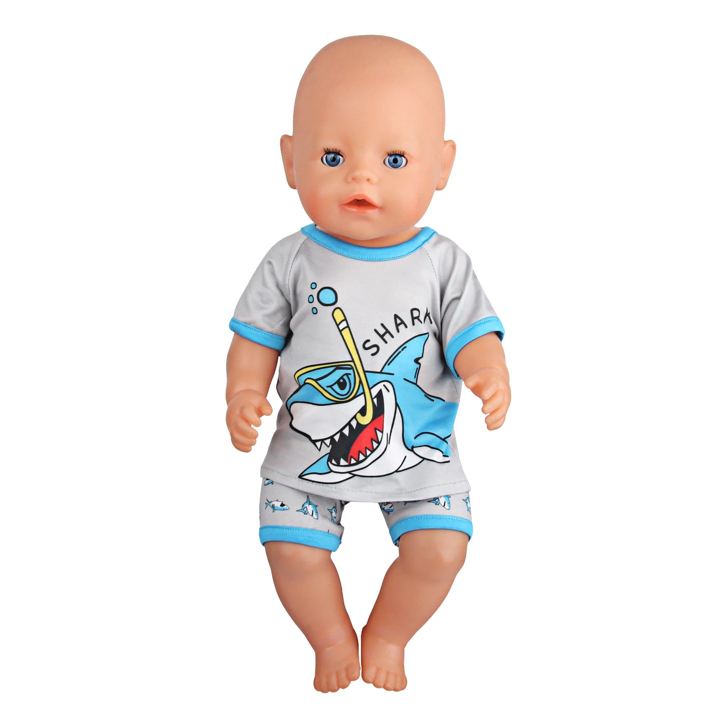 Doll Clothes Pajamas  For 43cm Baby New Born&American 18 Inch Girl Doll Unicorn Shark Cartoon Clothes Suit For Generation Doll