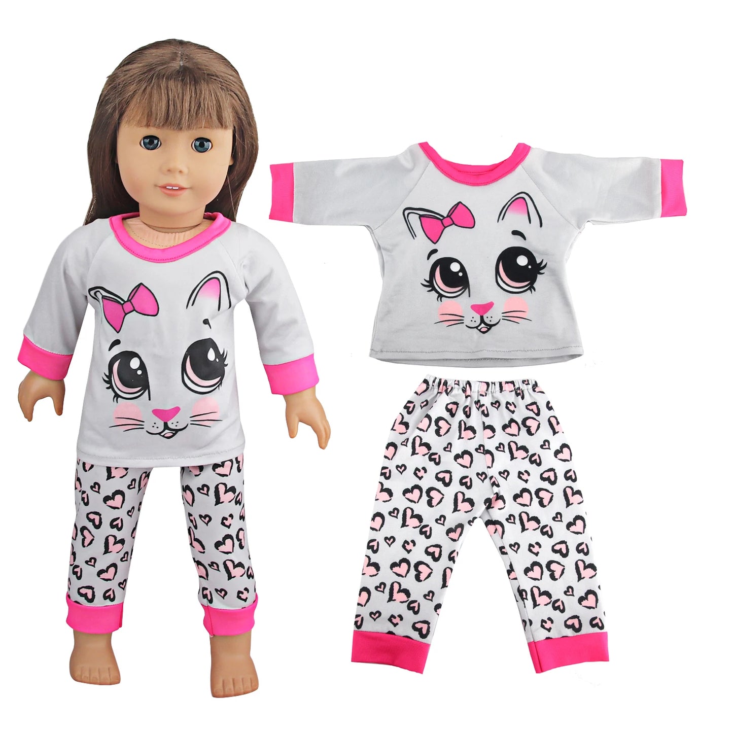 Doll Clothes Pajamas  For 43cm Baby New Born&American 18 Inch Girl Doll Unicorn Shark Cartoon Clothes Suit For Generation Doll