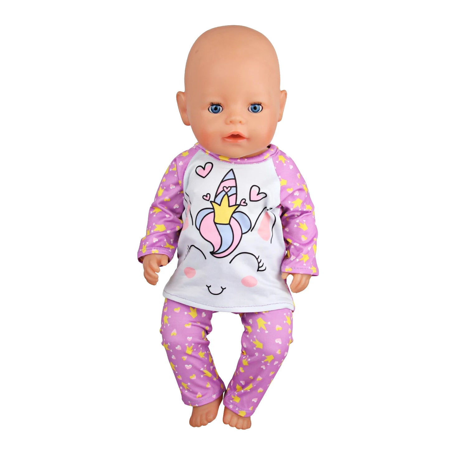 Doll Clothes Pajamas  For 43cm Baby New Born&American 18 Inch Girl Doll Unicorn Shark Cartoon Clothes Suit For Generation Doll