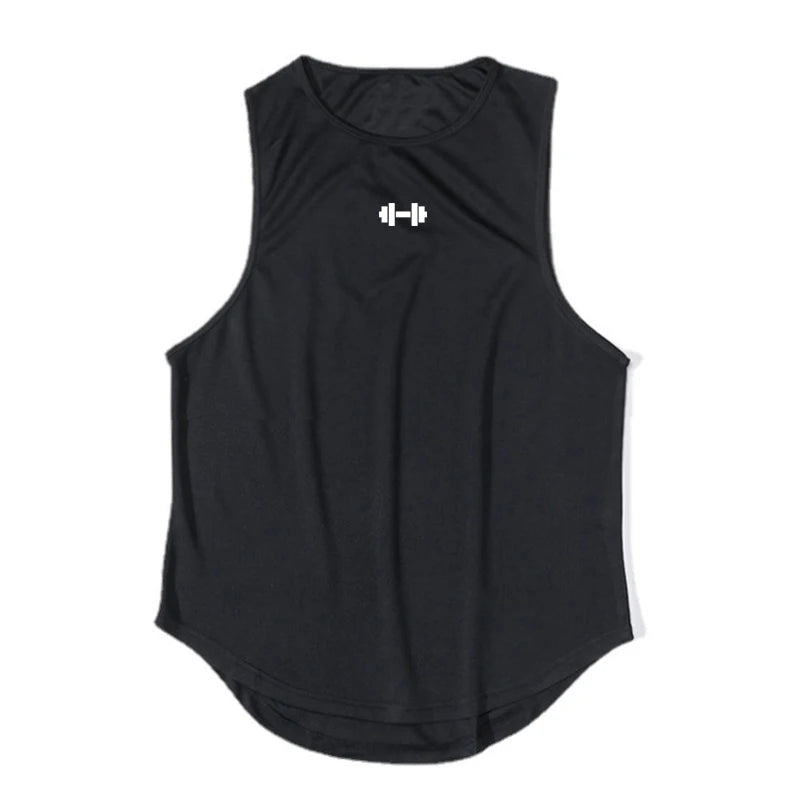 Summer Men's Gym Tank Top Fitness Training Clothing Quick-drying Loose Bodybuilding Sleeveless Shirt Men Fashion Basketball Vest