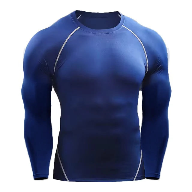 Compression Long Sleeve T Shirt Men Elastic Training T-shirt Gym Fitness Workout Tights Sport Jersey Athletic Running Shirt Men