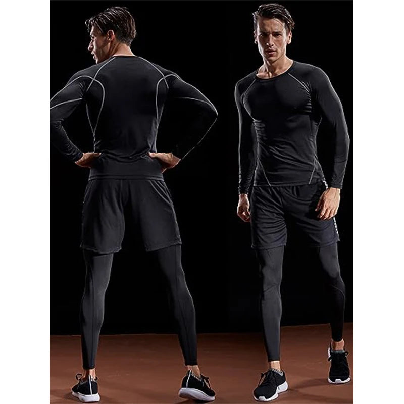 Compression Long Sleeve T Shirt Men Elastic Training T-shirt Gym Fitness Workout Tights Sport Jersey Athletic Running Shirt Men